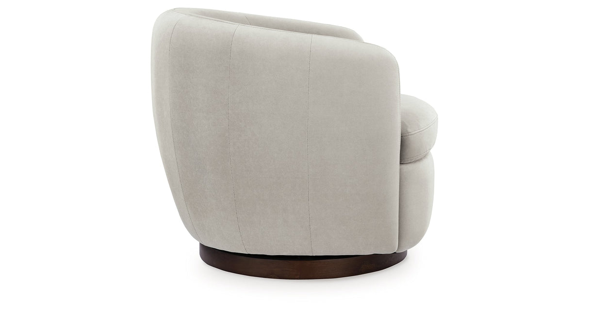 Annbury Light Beige Swivel Accent Chair by Ashley at Eve Furniture