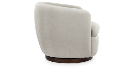 Annbury Light Beige Swivel Accent Chair by Ashley at Eve Furniture