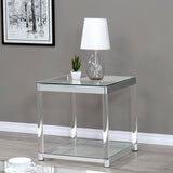 Anne End Table with Lower Shelf Chrome/Clear