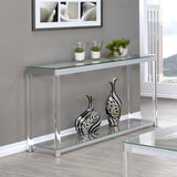 Anne Sofa Table with Lower Shelf Chrome/Clear