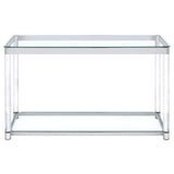 Anne Sofa Table with Lower Shelf Chrome/Clear