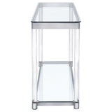 Anne Sofa Table with Lower Shelf Chrome/Clear