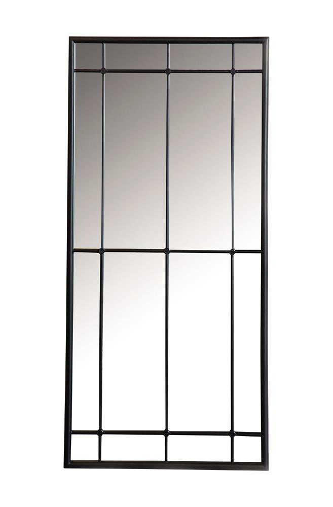 Annetta Black Rectangular Window Pane Wall Mirror