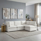 Annex Beige 4-Piece Chenille Modular Sectional by Homelegance at Eve Furniture