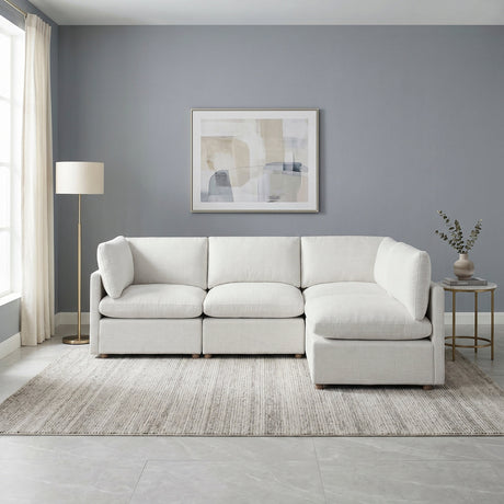 Annex Beige 4-Piece Chenille Modular Sectional by Homelegance at Eve Furniture