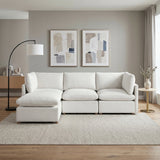 Annex Beige 4-Piece Chenille Modular Sectional with Ottoman by Homelegance at Eve Furniture