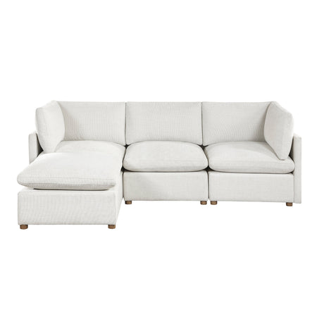 Annex Beige 4-Piece Chenille Modular Sectional with Ottoman by Homelegance at Eve Furniture