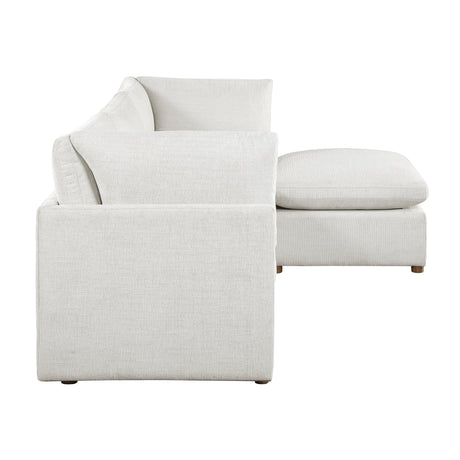 Annex Beige 4-Piece Chenille Modular Sectional with Ottoman by Homelegance at Eve Furniture