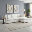 Annex Beige 4-Piece Chenille Modular Sectional with Ottoman by Homelegance at Eve Furniture