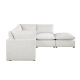 Annex Beige 5-Piece Chenille Modular Sectional with Ottoman and Reversible Cushions by Homelegance at Eve Furniture