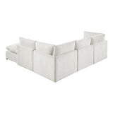 Annex Beige 5-Piece Chenille Modular Sectional with Ottoman and Reversible Cushions by Homelegance at Eve Furniture