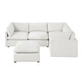 Annex Beige 5-Piece Chenille Modular Sectional with Ottoman by Homelegance at Eve Furniture