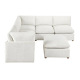Annex Beige 5-Piece Chenille Modular Sectional with Ottoman by Homelegance at Eve Furniture