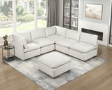 Annex Beige 5-Piece Chenille Modular Sectional with Ottoman by Homelegance at Eve Furniture