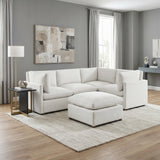 Annex Beige 5-Piece Chenille Modular Sectional with Ottoman by Homelegance at Eve Furniture