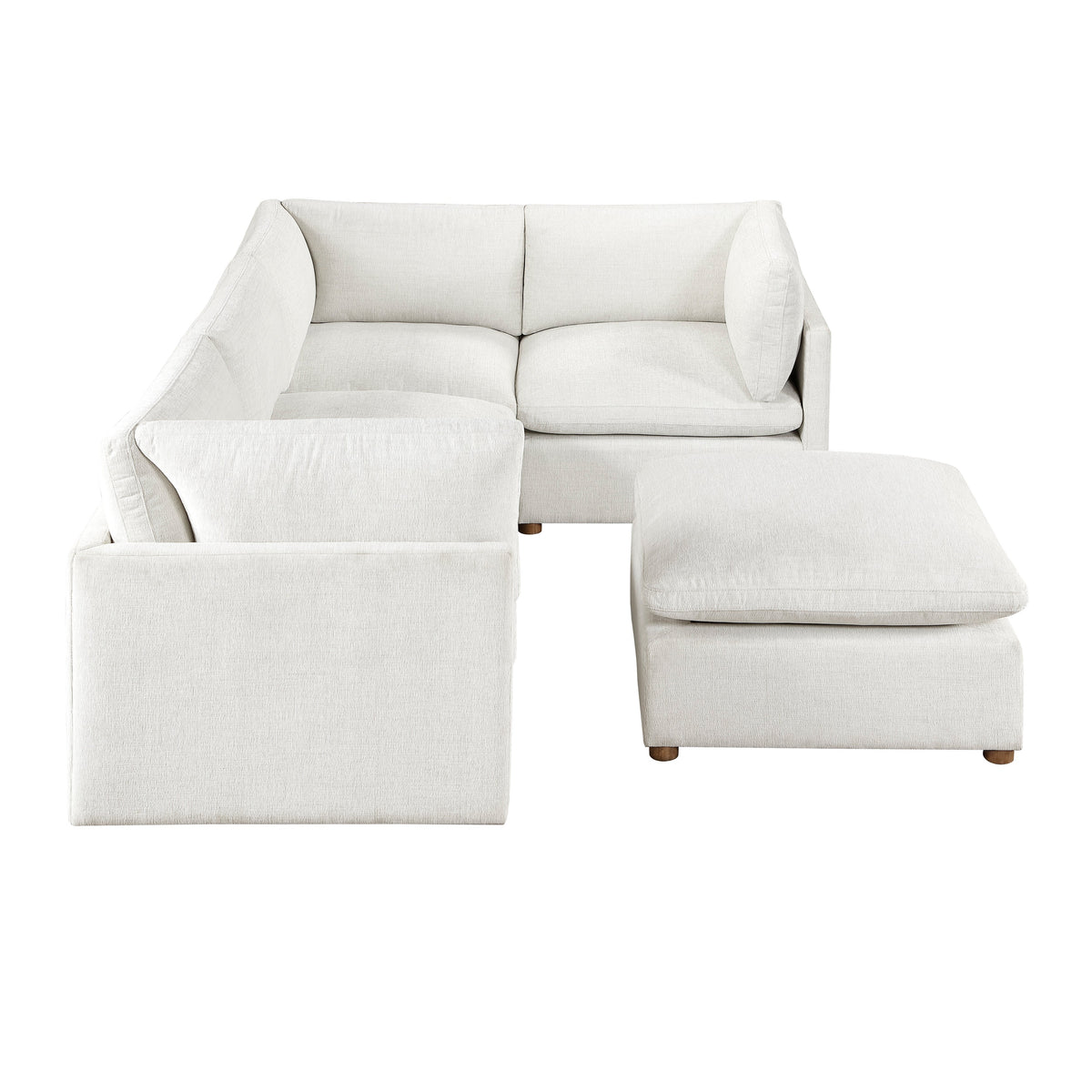 Annex Beige 5-Piece Chenille Modular Sectional with Ottoman by Homelegance at Eve Furniture