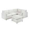 Annex Beige 5-Piece Chenille Modular Sectional with Ottoman by Homelegance at Eve Furniture