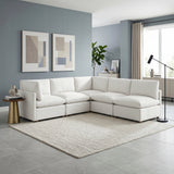 Annex Beige 5-Piece Chenille Modular Sectional with Two Corner Seats by Homelegance at Eve Furniture