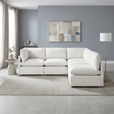 Annex Beige 5-Piece Chenille Modular Sectional with Two Corner Seats by Homelegance at Eve Furniture
