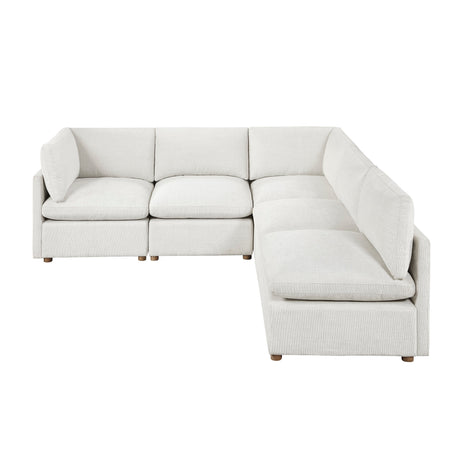 Annex Beige 5-Piece Chenille Modular Sectional with Two Corner Seats by Homelegance at Eve Furniture