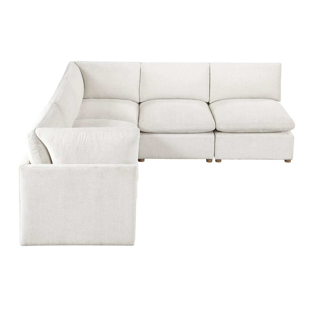Annex Beige 5-Piece Chenille Modular Sectional with Two Corner Seats by Homelegance at Eve Furniture