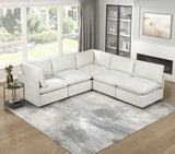 Annex Beige 5-Piece Chenille Modular Sectional with Two Corner Seats by Homelegance at Eve Furniture