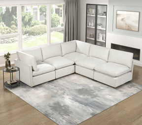 Annex Beige 5-Piece Chenille Modular Sectional with Two Corner Seats by Homelegance at Eve Furniture