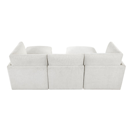 Annex Beige 5-Piece Chenille Modular Sectional with Two Ottomans by Homelegance at Eve Furniture