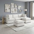 Annex Beige 5-Piece Chenille Modular Sectional with Two Ottomans by Homelegance at Eve Furniture