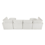 Annex Beige 6-Piece Chenille Modular Sectional with Two Ottomans by Homelegance at Eve Furniture