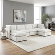 Annex Beige 6-Piece Chenille Modular Sectional with Two Ottomans by Homelegance at Eve Furniture