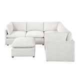 Annex Beige 6-PieceChenille Modular Sectional with Ottoman by Homelegance at Eve Furniture