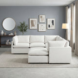 Annex Beige 6-PieceChenille Modular Sectional with Ottoman by Homelegance at Eve Furniture