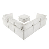 Annex Beige 6-PieceChenille Modular Sectional with Ottoman by Homelegance at Eve Furniture