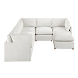Annex Beige 6-PieceChenille Modular Sectional with Ottoman by Homelegance at Eve Furniture