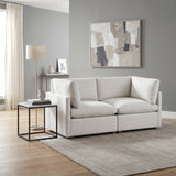 Annex Beige Chenille Loveseat
