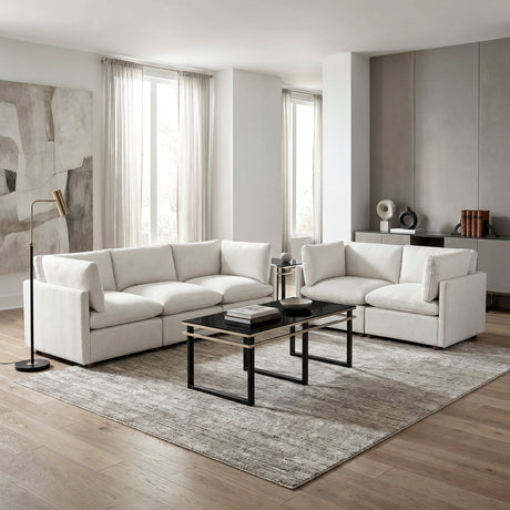 Annex Beige Chenille Loveseat by Homelegance at Eve Furniture