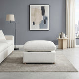 Annex Beige Chenille Ottoman