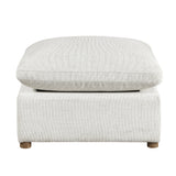 Annex Beige Chenille Ottoman