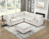 Annex Beige Chenille Ottoman