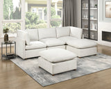 Annex Beige Chenille Ottoman
