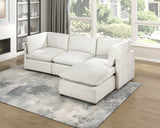 Annex Beige Chenille Ottoman