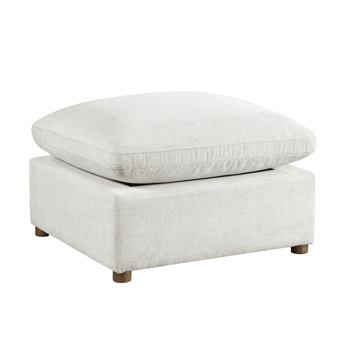 Annex Beige Chenille Ottoman