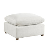 Annex Beige Chenille Ottoman