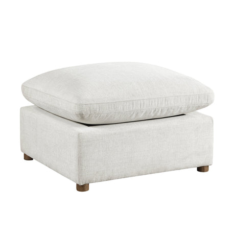 Annex Beige Chenille Ottoman by Homelegance at Eve Furniture