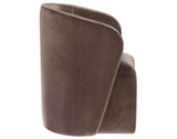 Annie Chocolate Velvet Barrel Chair w/Casters, Set of 2 by Steve Silver at Eve Furniture