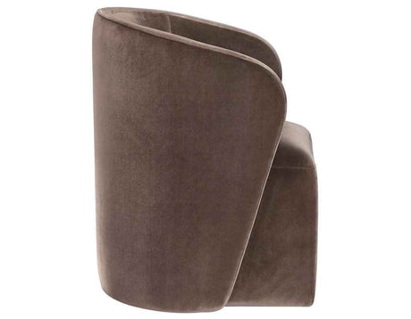 Annie Chocolate Velvet Barrel Chair w/Casters, Set of 2 by Steve Silver at Eve Furniture
