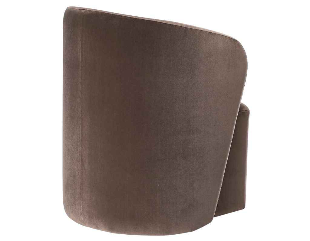 Annie Chocolate Velvet Barrel Chair w/Casters, Set of 2 by Steve Silver at Eve Furniture