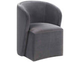 Annie Gray Velvet Barrel Chair w/Casters, Set of 2 by Steve Silver at Eve Furniture