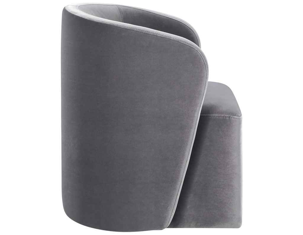 Annie Gray Velvet Barrel Chair w/Casters, Set of 2 by Steve Silver at Eve Furniture
